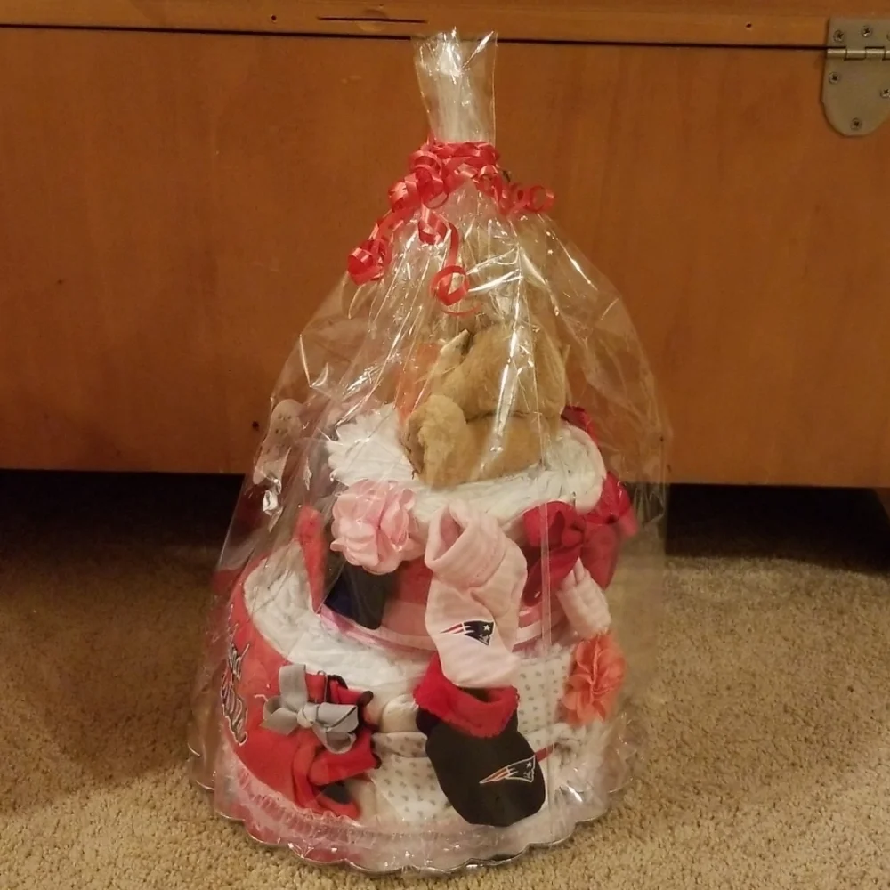 Patriots New England Football Diaper Cake